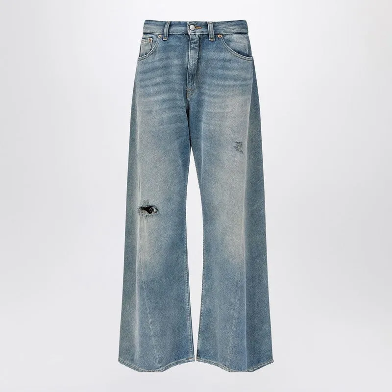 Wide-Leg Jeans With Worn Effect sold by Wanan Luxury