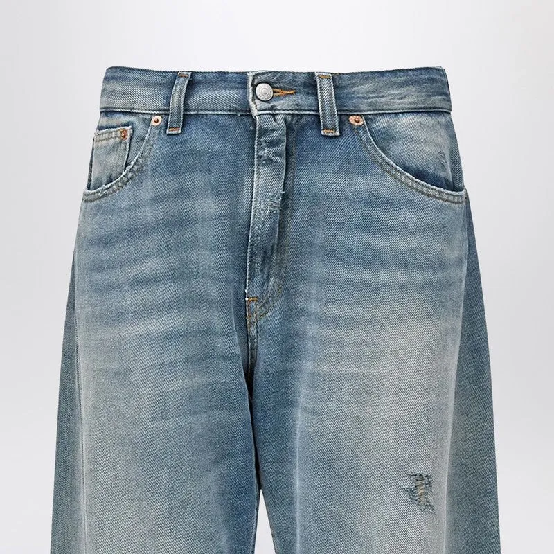 Wide-Leg Jeans With Worn Effect sold by Wanan Luxury product image thumbnail 2