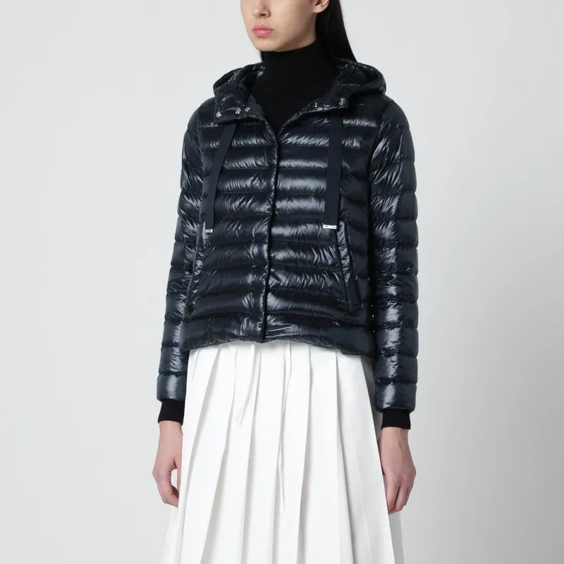 Navy Blue Ultralight Nylon Puffer Jacket sold by Wanan Luxury