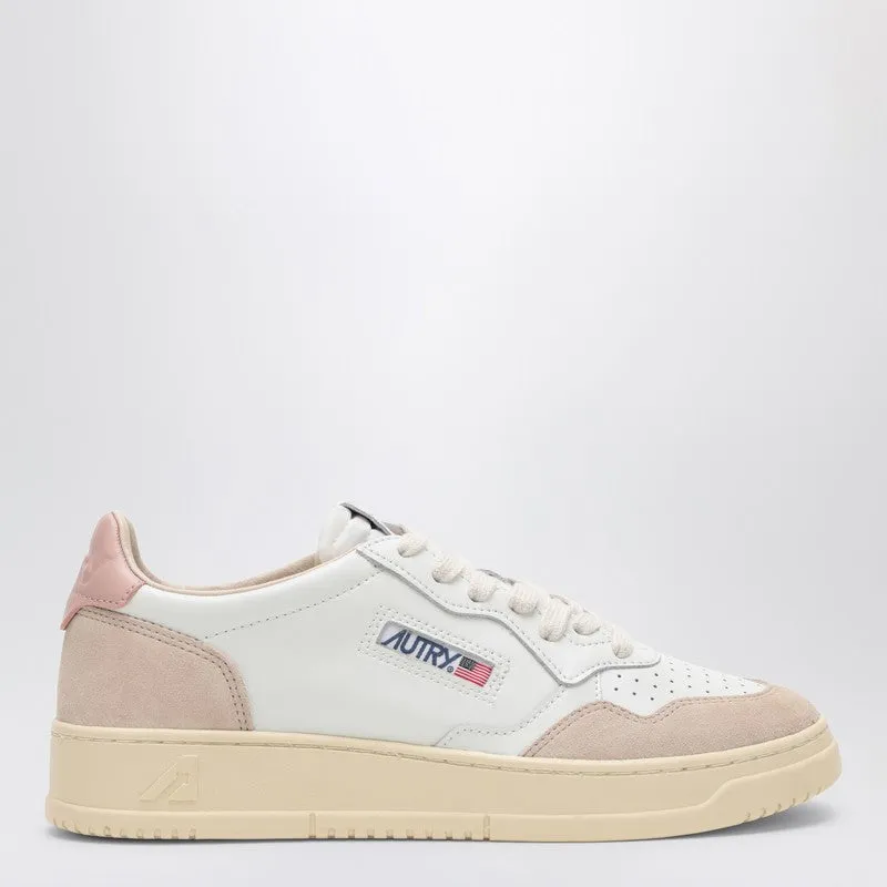 Medalist Low White/Blush Leather And Suede Sneaker sold by Wanan Luxury