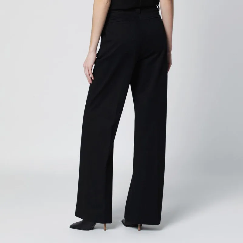 Black Cotton Palazzo Trousers sold by Wanan Luxury product image thumbnail 2