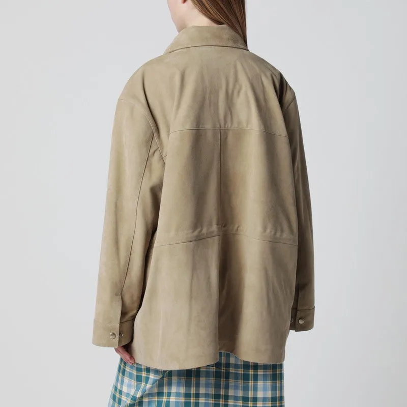 Beige Suede Leather Parka sold by Wanan Luxury product image thumbnail 2