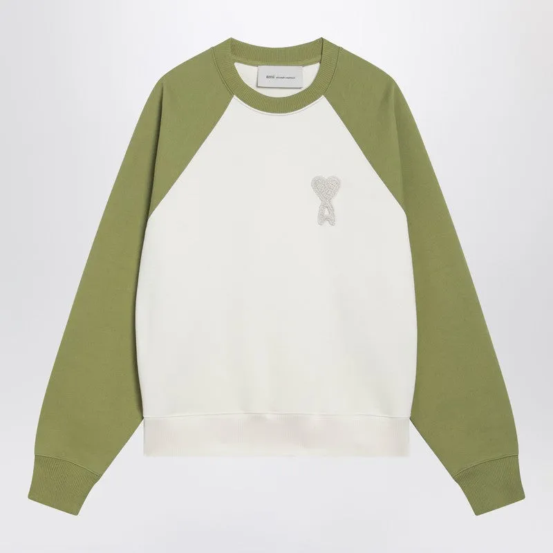 White And Matcha Green Ami De Coeur Sweatshirt sold by Wanan Luxury