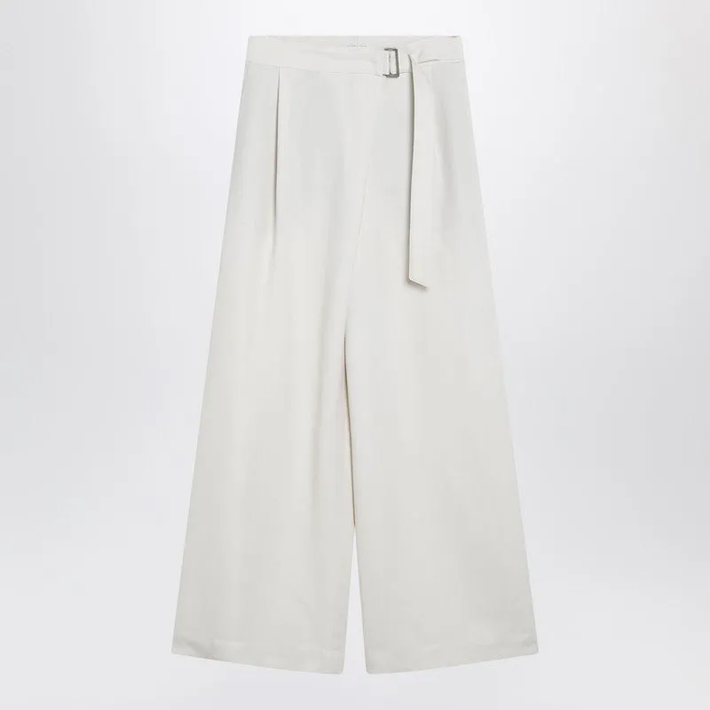 Ecru Sartorial Wrap Trousers sold by Wanan Luxury