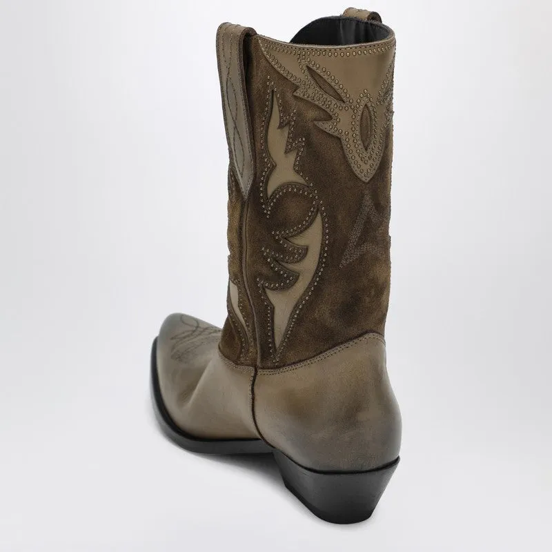 Wish Star Boots In Khaki Leather And Suede sold by Wanan Luxury product image thumbnail 2