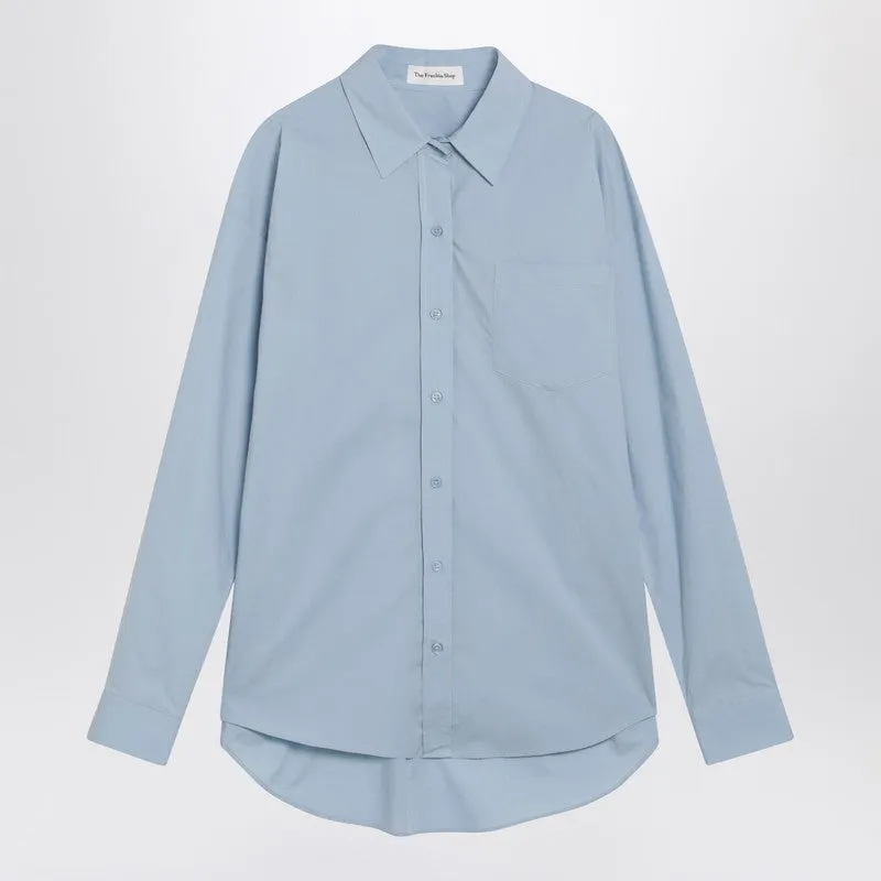 Light Blue Ornella Asymmetric Shirt sold by Wanan Luxury