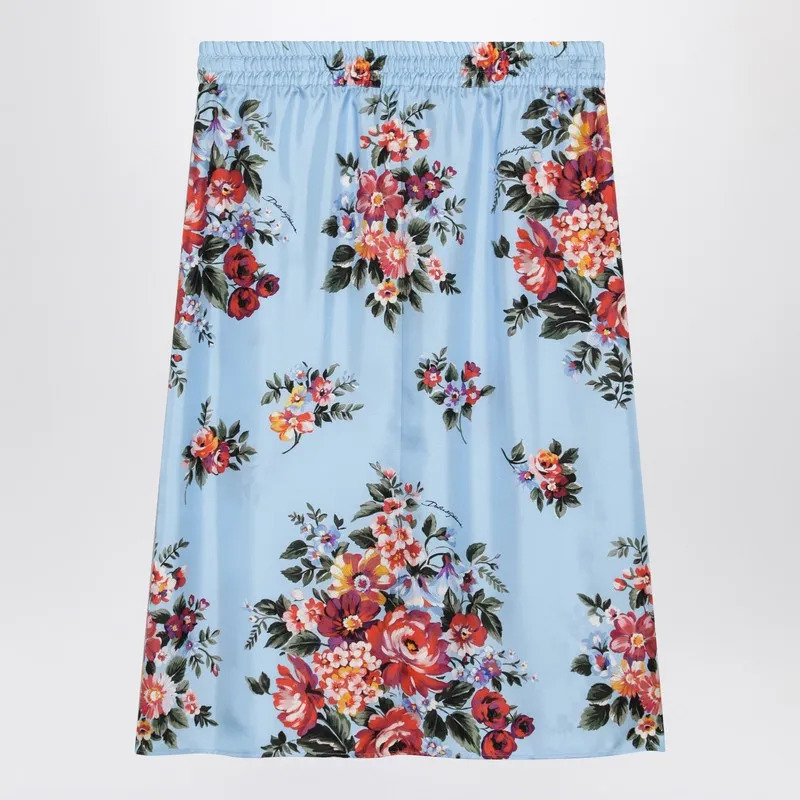 Silk Twill Skirt With Floral Print sold by Wanan Luxury product image thumbnail 2
