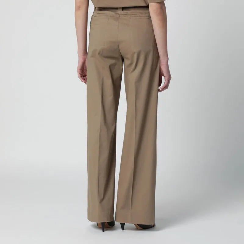 Cognac Cotton Palazzo Trousers sold by Wanan Luxury product image thumbnail 2
