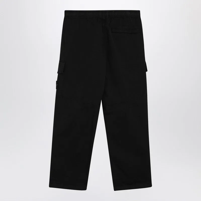 Black Cotton-Blend Cargo Trousers sold by Wanan Luxury product image thumbnail 2