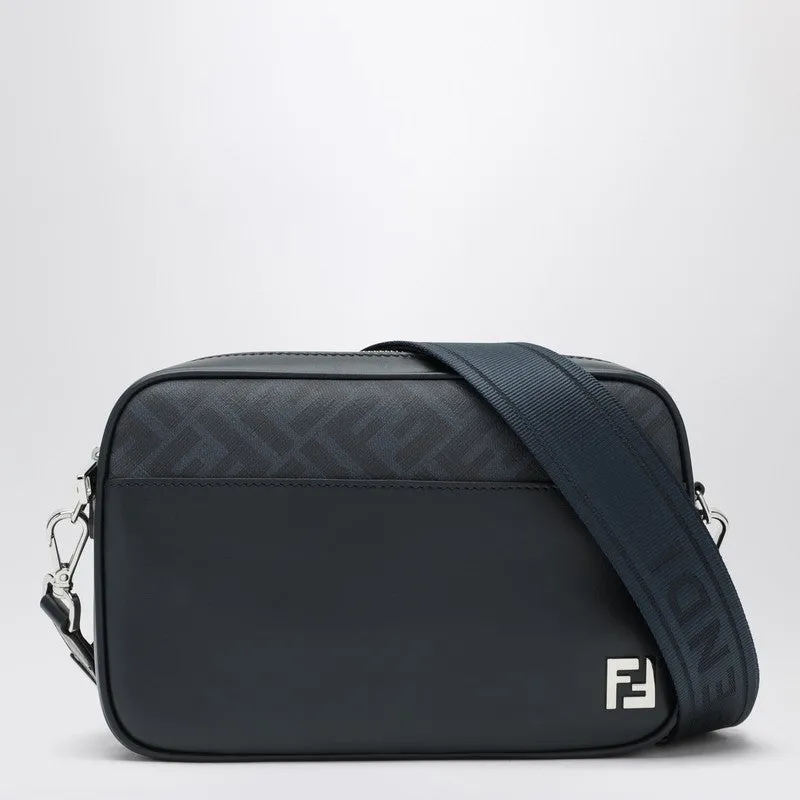 Midnight Blue Leather And Dark Blue Ff Canvas Bag sold by Wanan Luxury