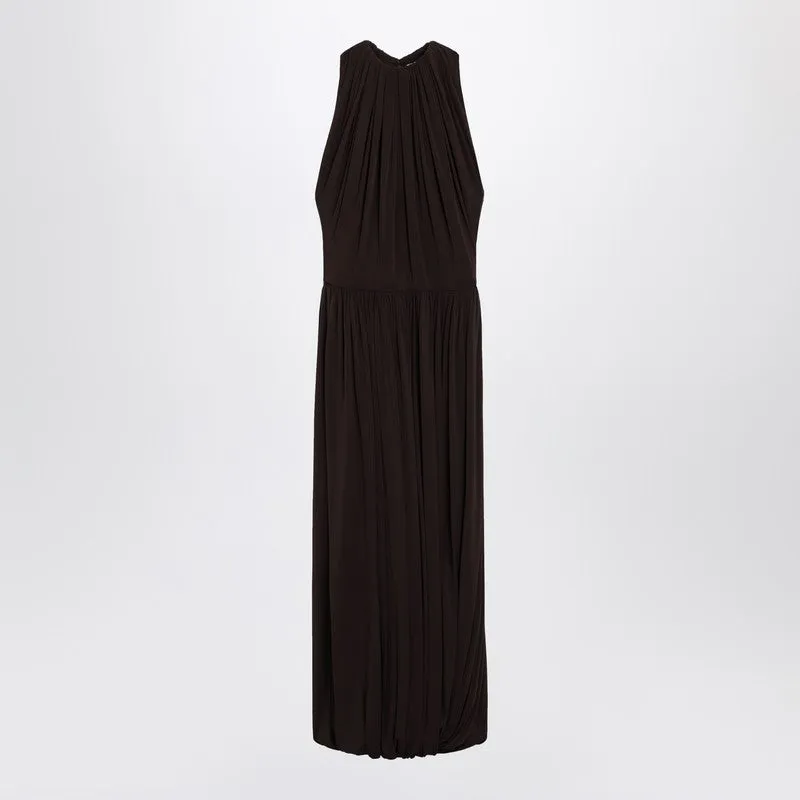 Ebony Brown Twisted Jersey Dress sold by Wanan Luxury