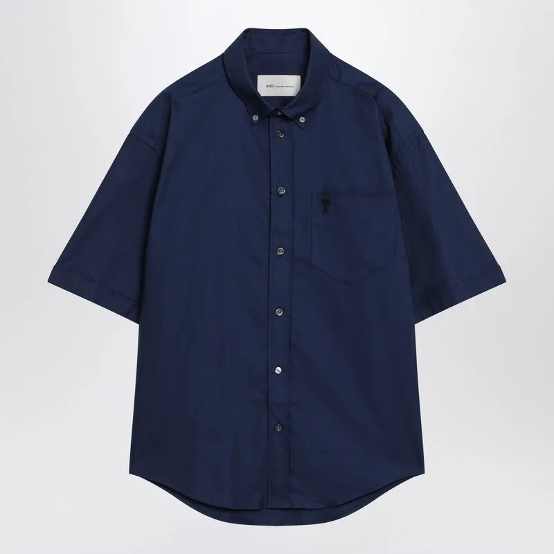 Ink Blue Boxy Ami De Coeur Shirt sold by Wanan Luxury