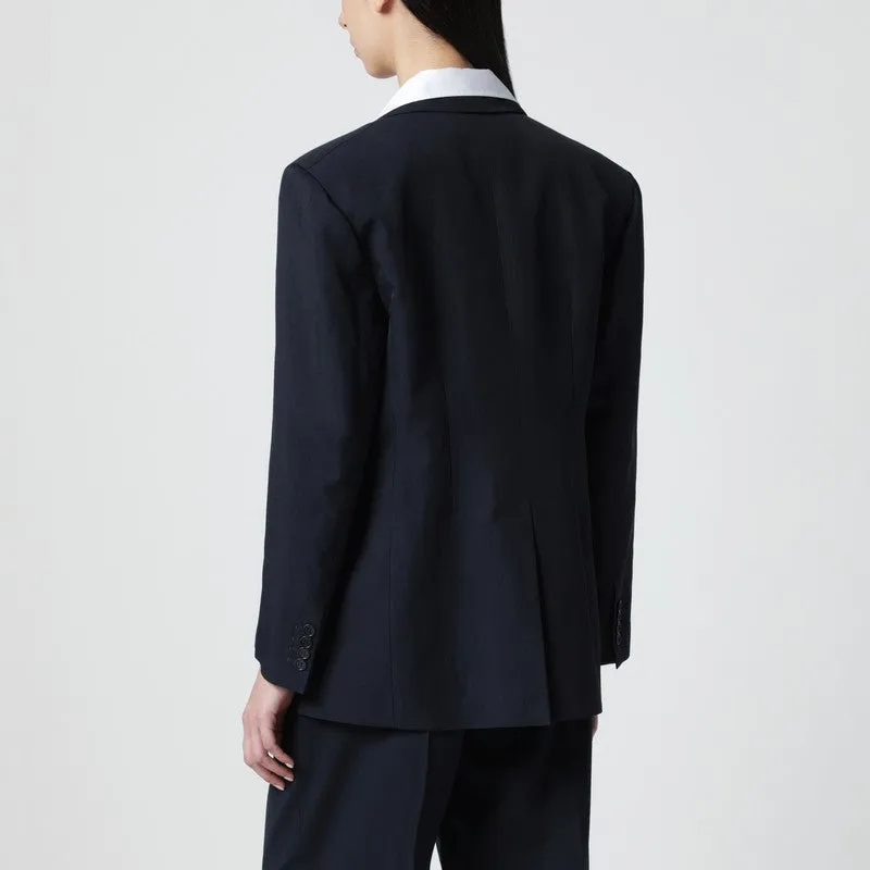 Blue Linen-Blend Single-Breasted Jacket sold by Wanan Luxury product image thumbnail 2
