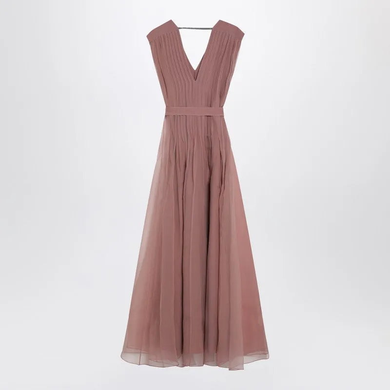 Pink Crispy Silk Dress With Belt sold by Wanan Luxury product image thumbnail 2