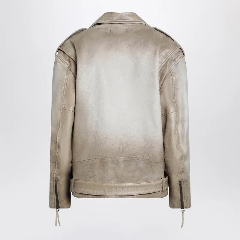 Beige Leather Phoebe Jacket sold by Wanan Luxury product image thumbnail 2