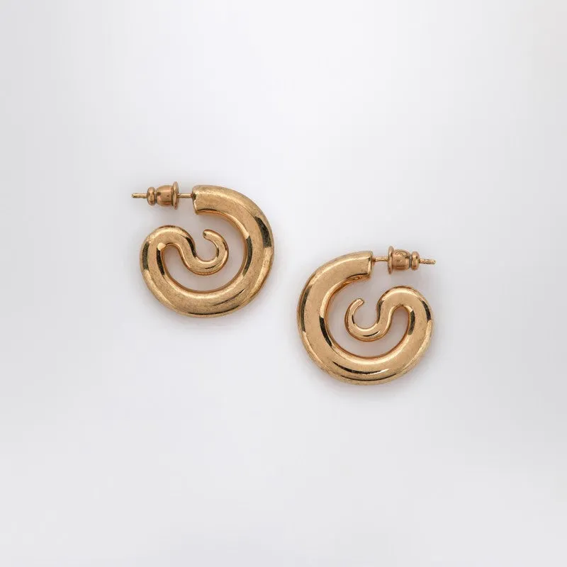 Serpent Hoops Extra Small Earrings In Gold Tone made by Panconesi