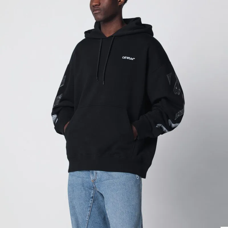 Black Hooded Sweatshirt With Logo Print sold by Wanan Luxury