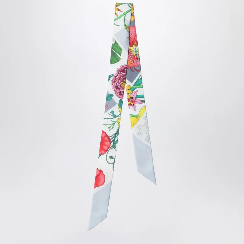 Silk Twill Ribbon With Flora Print sold by Wanan Luxury