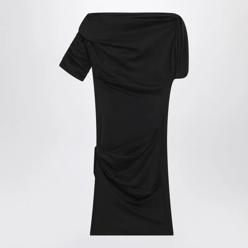 Black Drapeado Mini Dress sold by Wanan Luxury
