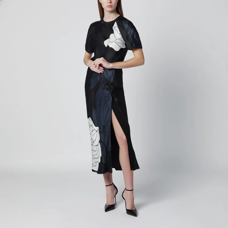 Eve Floral Satin Midi Dress made by Victoria Beckham