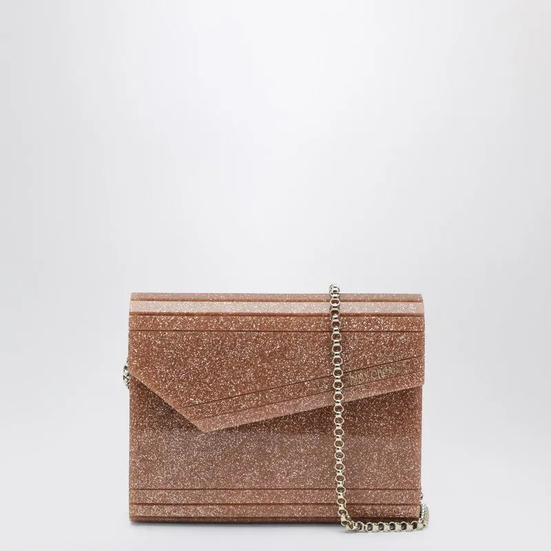 Candy Clutch In Pink Glitter Acrylic Fabric made by Wanan Luxury