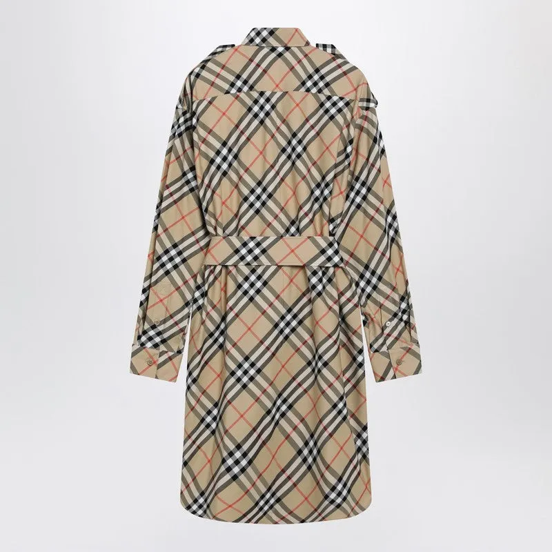 Beige Check Shirt Dress sold by Wanan Luxury product image thumbnail 2