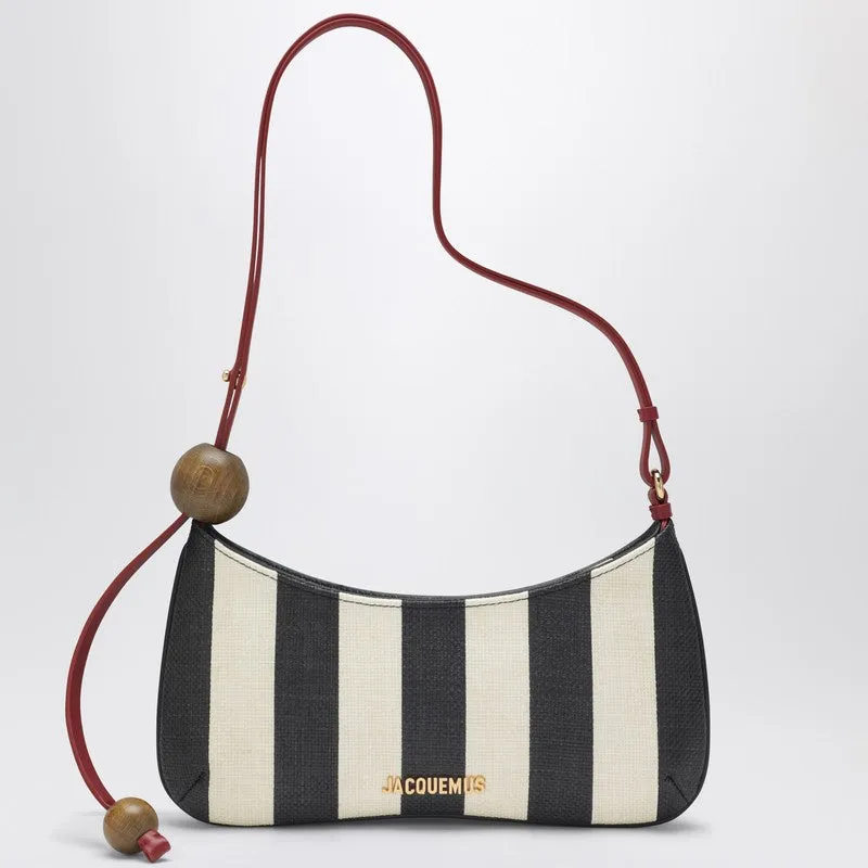 Le Bisou Perle Striped Black/Ivory Bag sold by Wanan Luxury