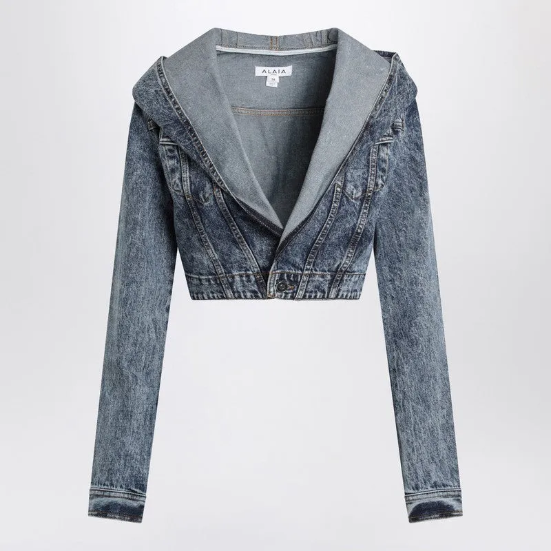 Denim Hooded Jacket sold by Wanan Luxury
