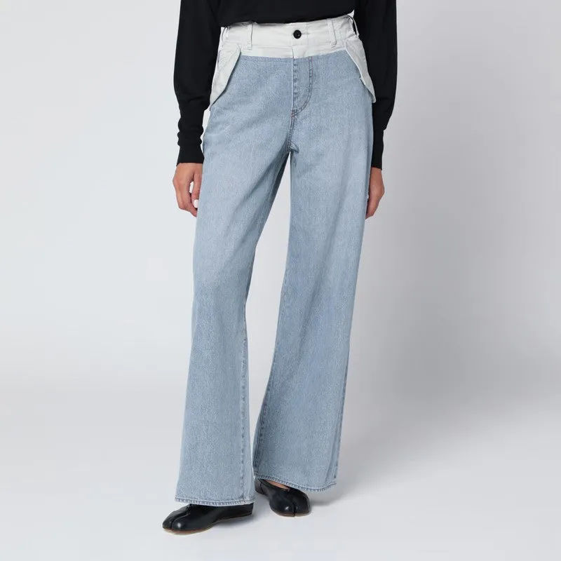 Blue/Light Grey Two-Tone Jeans sold by Wanan Luxury