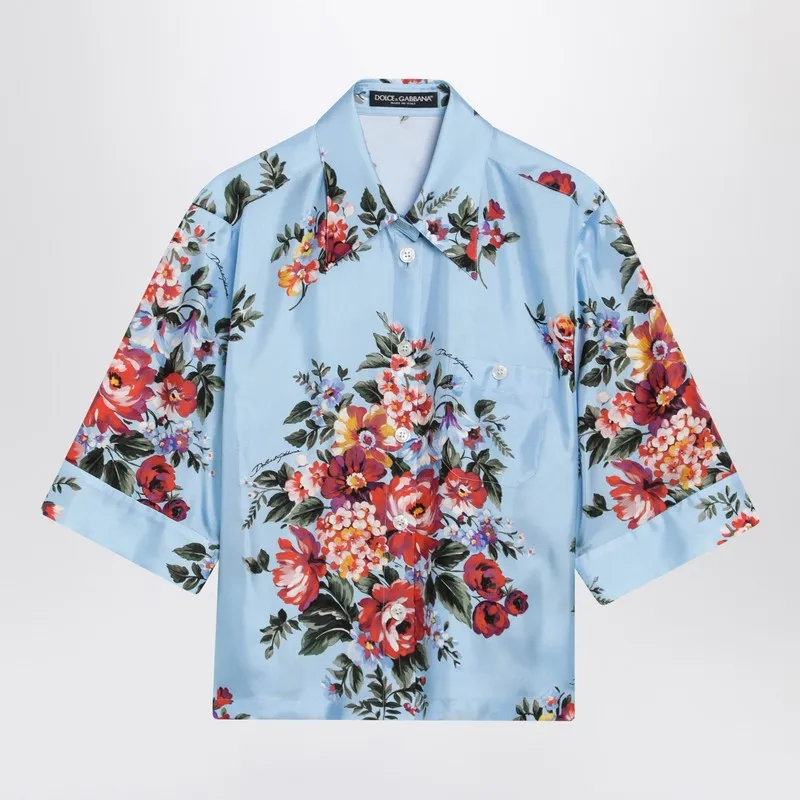 Silk Twill Shirt With Floral Print sold by Wanan Luxury