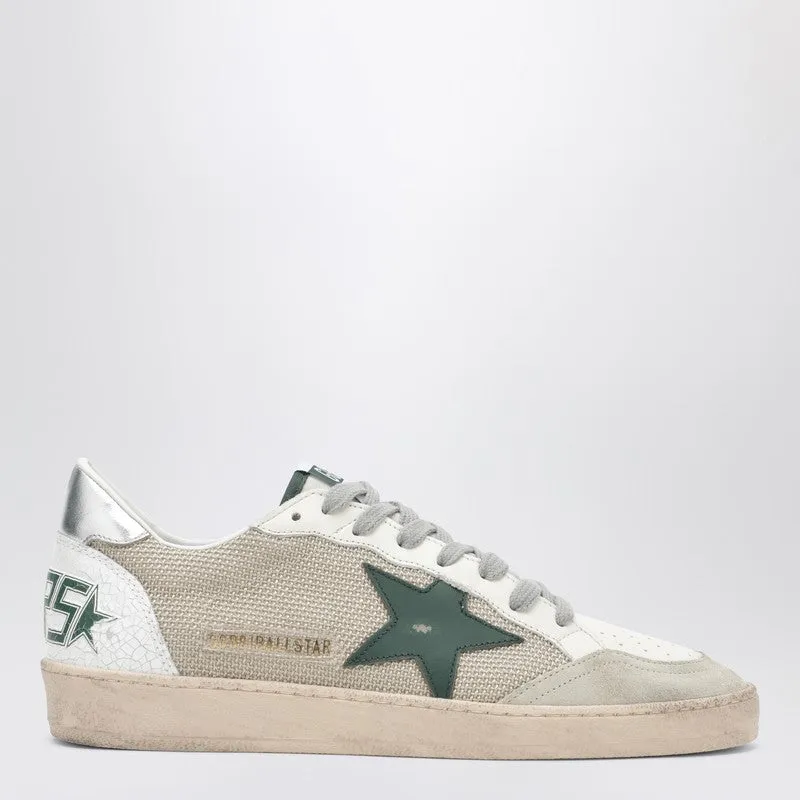 Ballstar Sneakers In White And Green With Vintage Effect sold by Wanan Luxury