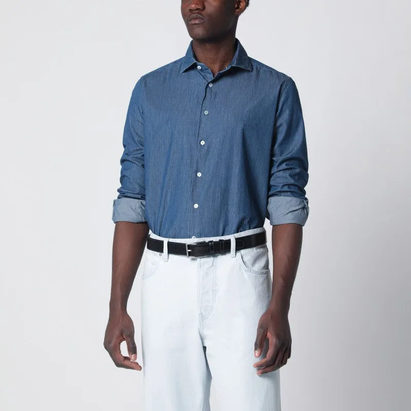 Tailor Fit Denim Shirt Blue sold by Wanan Luxury
