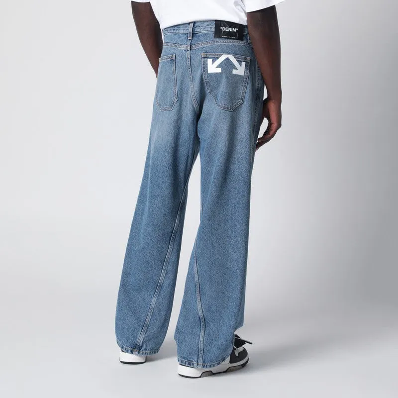 Wide-Leg Light Blue Jeans With Logo sold by Wanan Luxury product image thumbnail 2