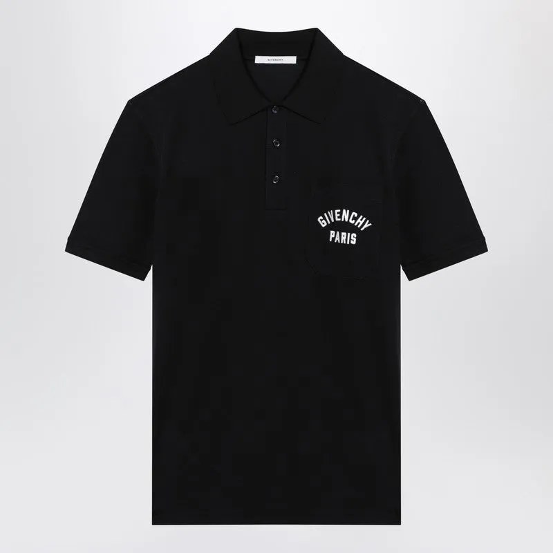 Dark Blue Polo Shirt With Logo Embroidery made by Givenchy