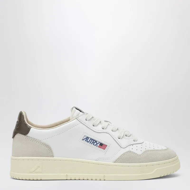 Medalist Sneakers In White And Khaki Leather And Suede made by Wanan Luxury