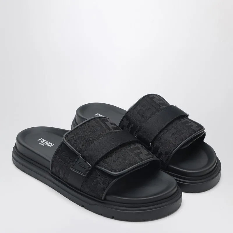 Fendi Chunky Slides Black sold by Wanan Luxury