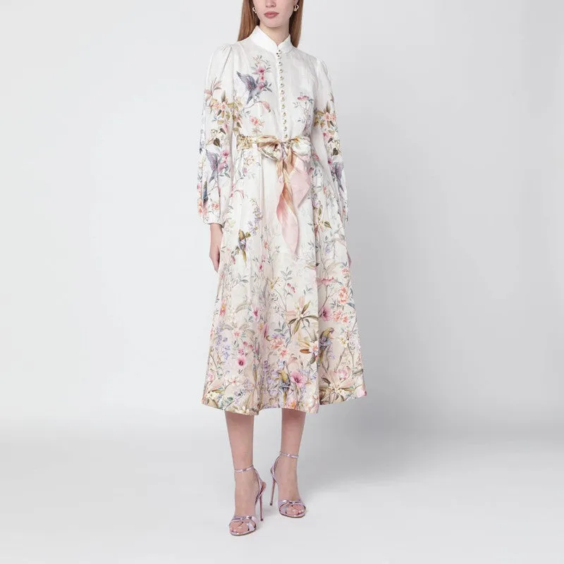 Rebellion Cream Aviary Midi Dress sold by Wanan Luxury