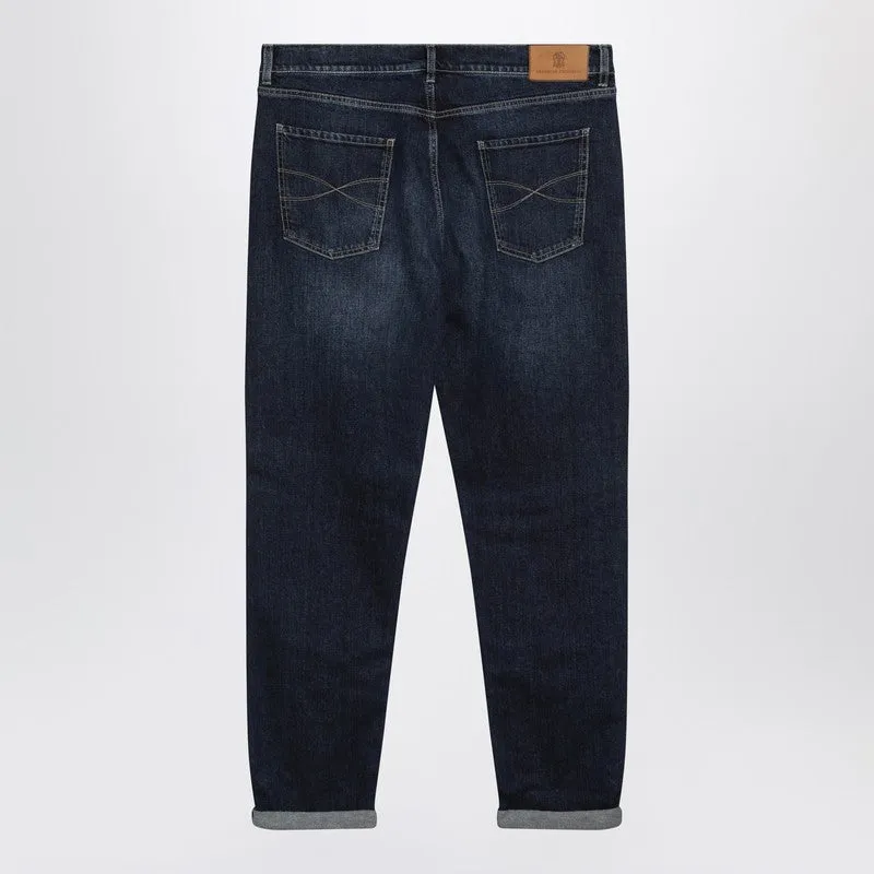 Blue Washed Jeans With Turn-Up Hem sold by Wanan Luxury product image thumbnail 2