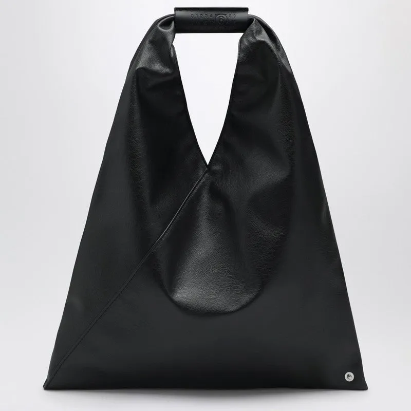 Small Japanese Bag In Black Eco Leather made by Wanan Luxury