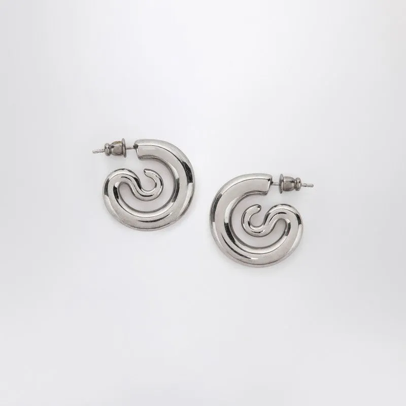 Serpent Hoops Extra Small Earrings In Silver Tone sold by Wanan Luxury