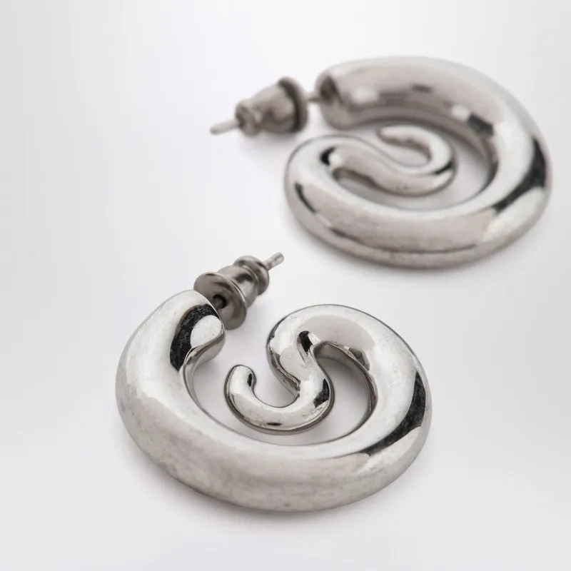 Serpent Hoops Extra Small Earrings In Silver Tone sold by Wanan Luxury product image thumbnail 2