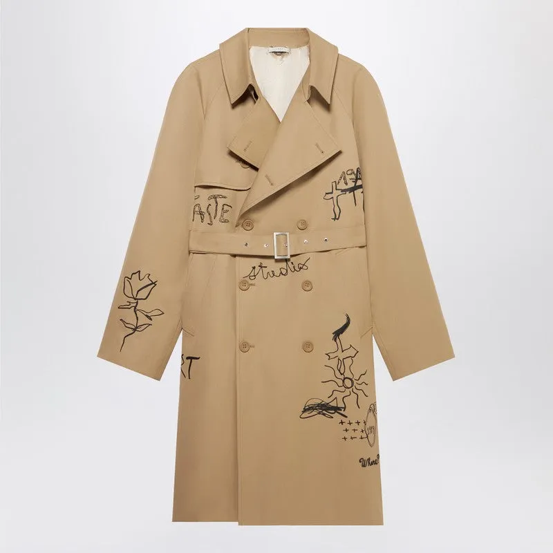 Embroidered Trench Scribble sold by Wanan Luxury