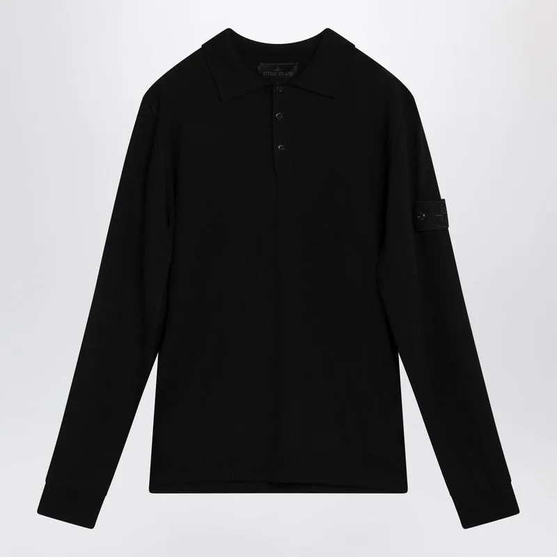 Black Wool Polo Sweater sold by Wanan Luxury