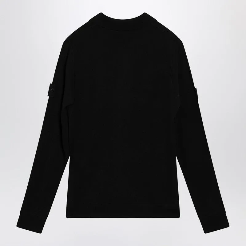 Black Wool Polo Sweater sold by Wanan Luxury product image thumbnail 2