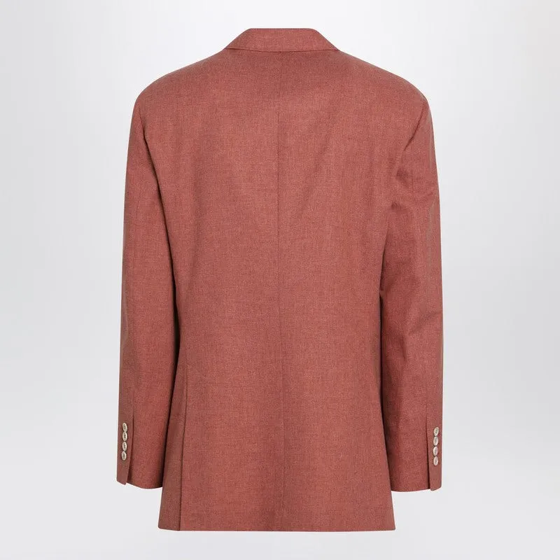 Peach Double-Breasted Wool-Blend Jacket sold by Wanan Luxury product image thumbnail 2