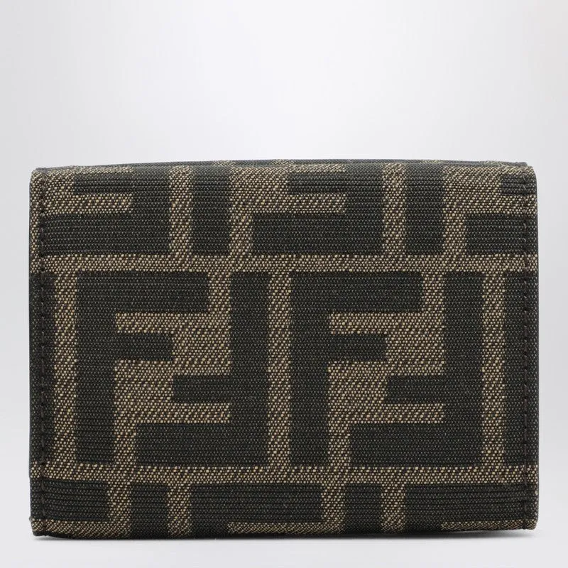 Baguette Micro Trifold Wallet In Brown Fabric sold by Wanan Luxury product image thumbnail 2