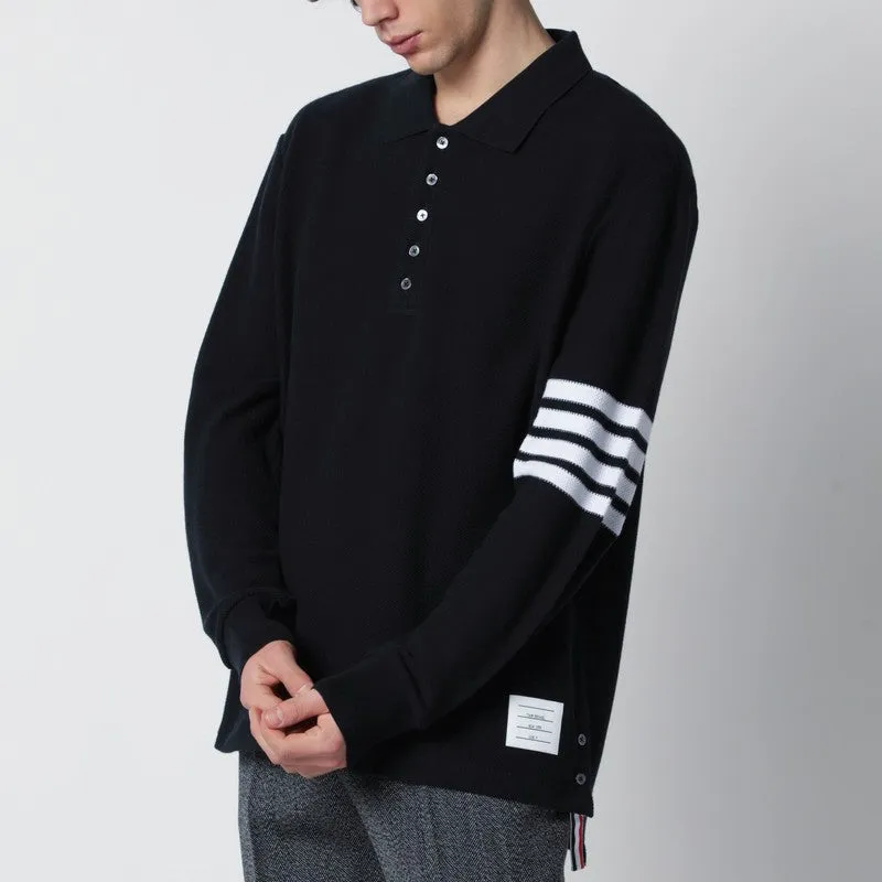 Navy Blue Cotton Polo Shirt sold by Wanan Luxury