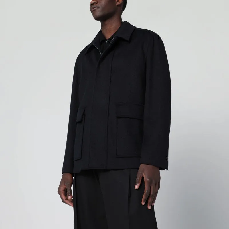 Blue Zip-Up Wool Jacket sold by Wanan Luxury