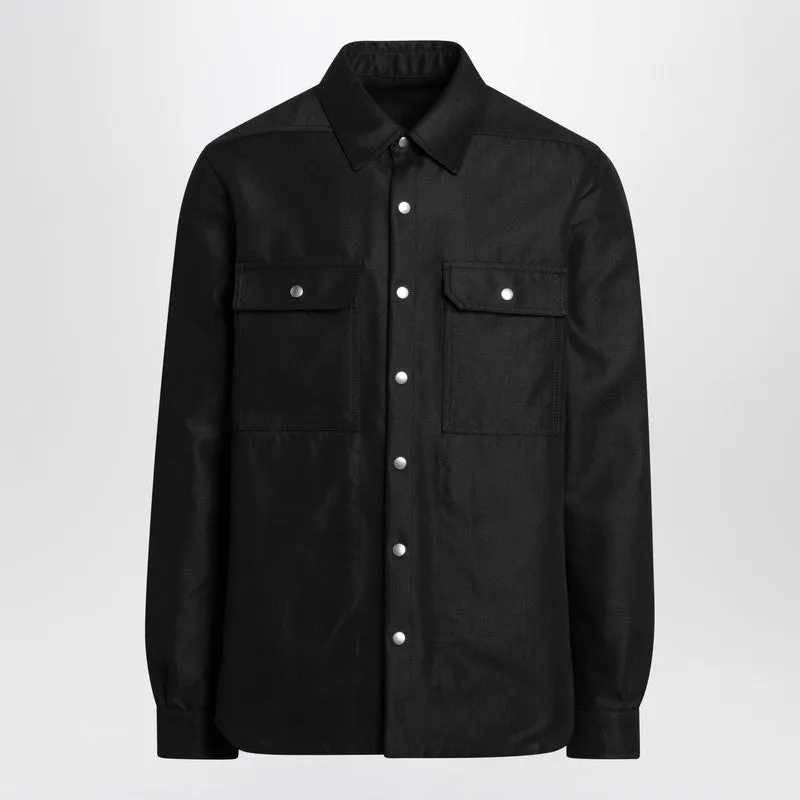 Black Cotton-Blend Shirt sold by Wanan Luxury