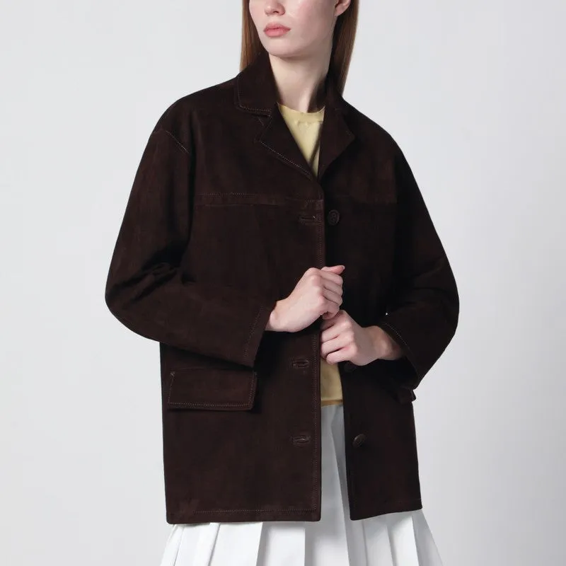 Dark Brown Suede Jacket sold by Wanan Luxury